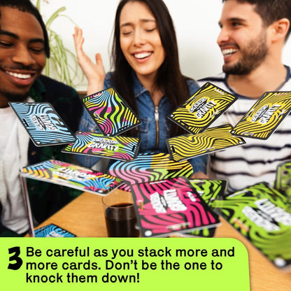 Cards vs Gravity Pro: El juego de cartas que desafía la gravedad | Divertido desafío de equilibrio para 2-4 jugadores. Perfecto para bares, fiestas y reuniones familiares