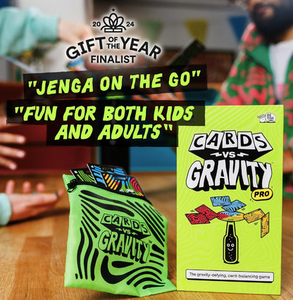 Cards vs Gravity Pro: El juego de cartas que desafía la gravedad | Divertido desafío de equilibrio para 2-4 jugadores. Perfecto para bares, fiestas y reuniones familiares