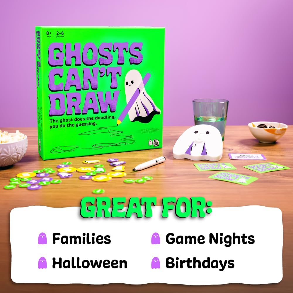 Ghosts Can't Draw: A Fun, Spooky Board Game for Kids and Adults, Perfect for Halloween and Birthdays