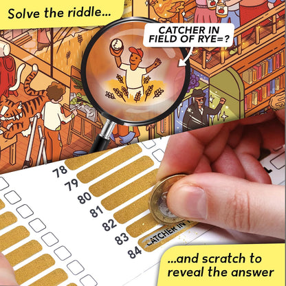 Big Potato Riddle Pics Mayhem in the Library: Book Edition - Travel Trivia Game, Great for Families, Adults and Kids, 101 Riddles to find and solve, Gifts for Book Lovers