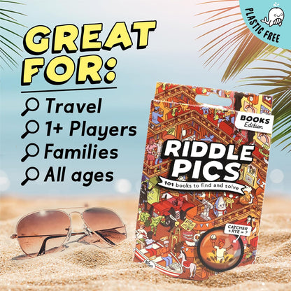 Big Potato Riddle Pics Mayhem in the Library: Book Edition - Travel Trivia Game, Great for Families, Adults and Kids, 101 Riddles to find and solve, Gifts for Book Lovers