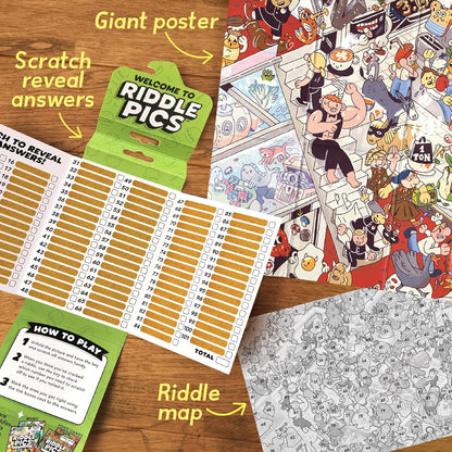 Big Potato Riddle pics Foodcourt Frenzy: Food Edition - Travel Trivia Game, Great for Families, Adults and Kids, 101 Riddles for Foodies to find and solve, Gifts for Foodies