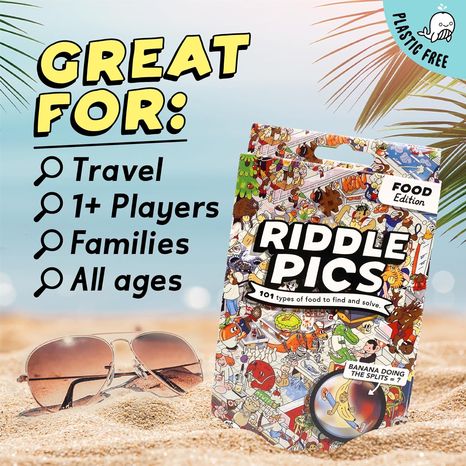 Big Potato Riddle pics Foodcourt Frenzy: Food Edition - Travel Trivia Game, Great for Families, Adults and Kids, 101 Riddles for Foodies to find and solve, Gifts for Foodies