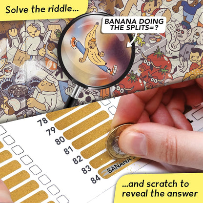 Big Potato Riddle pics Foodcourt Frenzy: Food Edition - Travel Trivia Game, Great for Families, Adults and Kids, 101 Riddles for Foodies to find and solve, Gifts for Foodies