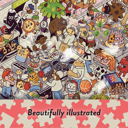 Chaos in the Kitchen: Jigsaw Puzzle with 101 Hidden Food and Drinks to Discover, for Food Lovers and Perfect as a Gift