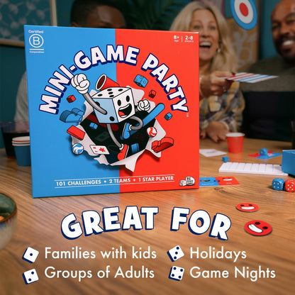 Mini Game Party: 101 Mini Games 1 Star Player, Family Board Game for 2-8 Players, Perfect for Family Game Night or with Friends