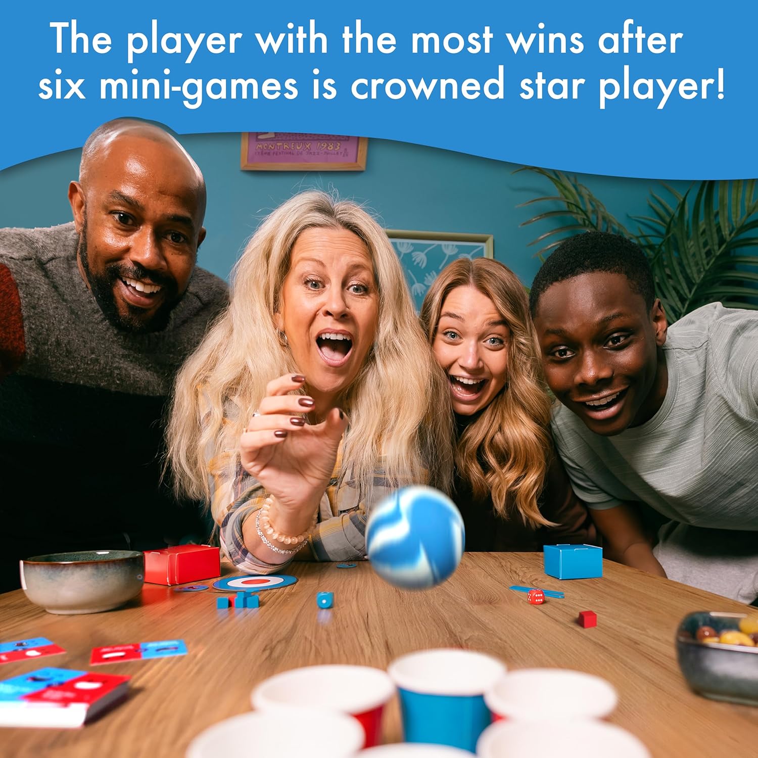 Mini Game Party: 101 Mini Games 1 Star Player, Family Board Game for 2-8 Players, Perfect for Family Game Night or with Friends