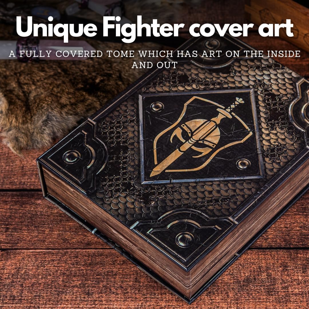 Tome of Combat│Fighter Themed 10 Piece Dice Set & Dice box For Storage And Travel For Dungeons & Dragons, Pathfinder, TTRPG Or Roleplay Game│More Than Your Standard 7 Piece Dice Set