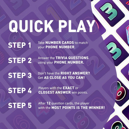 Ginger Fox Play Your Number Family Trivia Card Game Games | A Fun Trivia Game With A Unique Twist | 2+ Players | Ages 12+ Years | 20-30 Minutes Gameplay