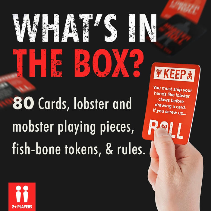 Ginger Fox Lobster Mobster Card Game. Hilariously Entertaining Family Party Game Great For Fun Nights In. Complete Cheeky Challenges and Funny Forfeits To Win. 2+ Players, Ages 8+ Years.
