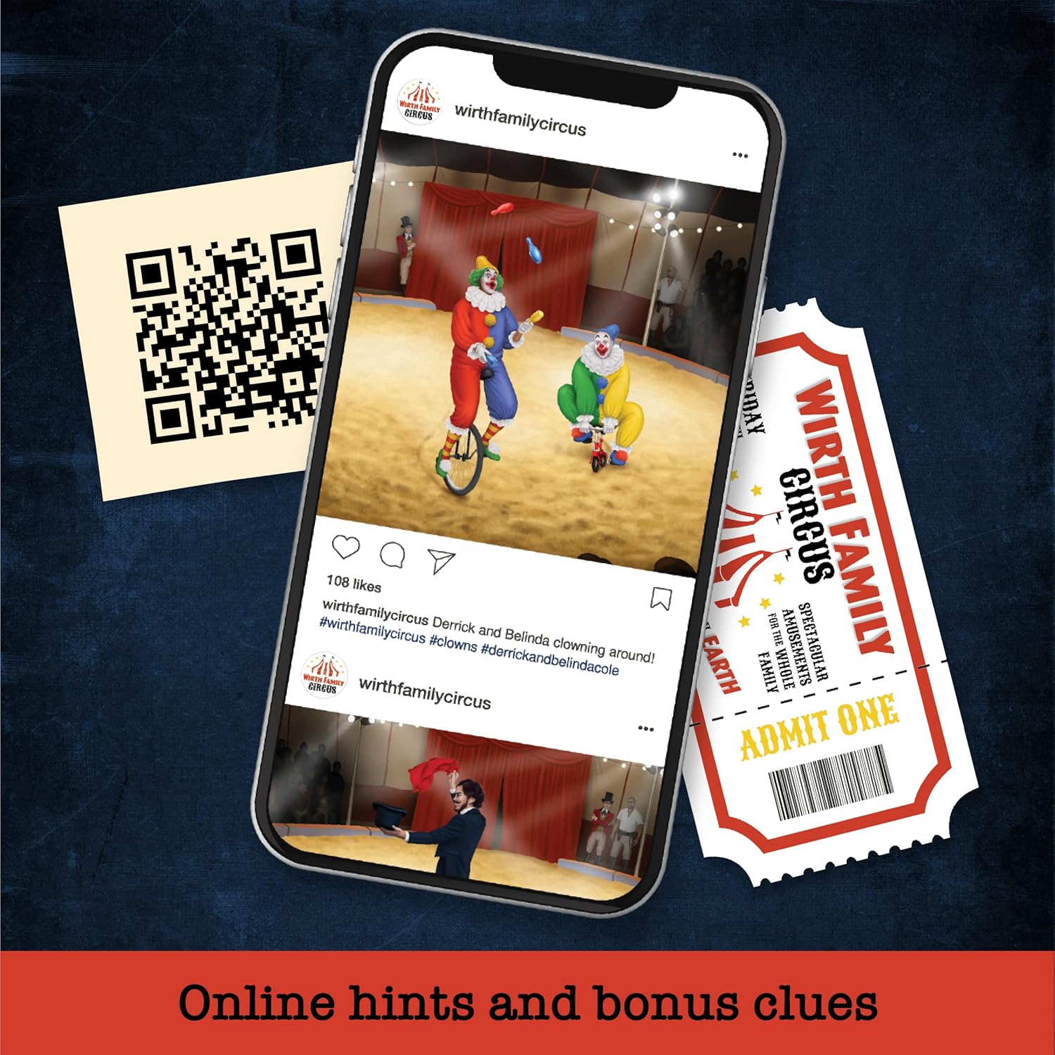 Unsolved Murder Mystery Game - FPI Mystery: Disappearance At Wirth Circus - Unsolved Case Game, Cold Case File, Crime Solving Detective Game for Adults & Teens - Solo, 2 Player, or Group Board Game