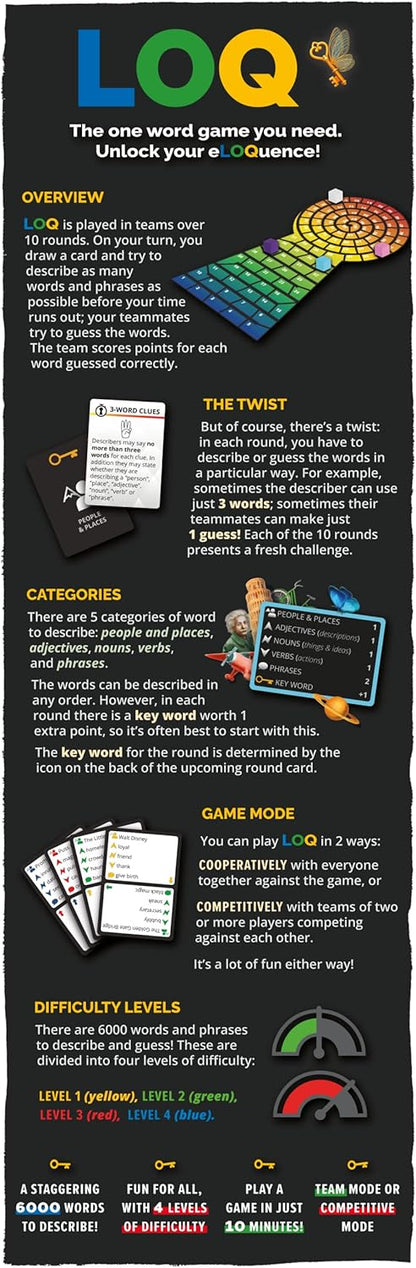 LOQ | Describe and Guess Against the Clock! | Award-Winning Word Game for 2–20 players | Family Fun | Board Game for Adults, Teenagers, Couples & Groups