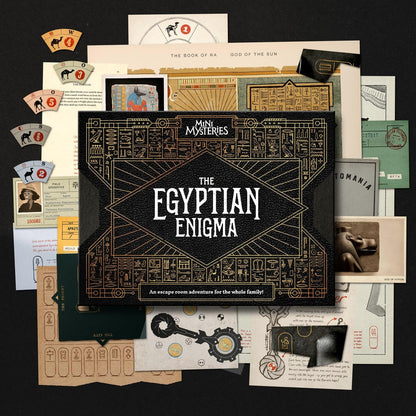 Mini Mysteries The Egyptian Enigma Immersive Historical Puzzle Game. Perfect for Family Game Night, Solo Players or Party Groups. Escape Room with Online Play. 1 to 5 Players, Ages 8+