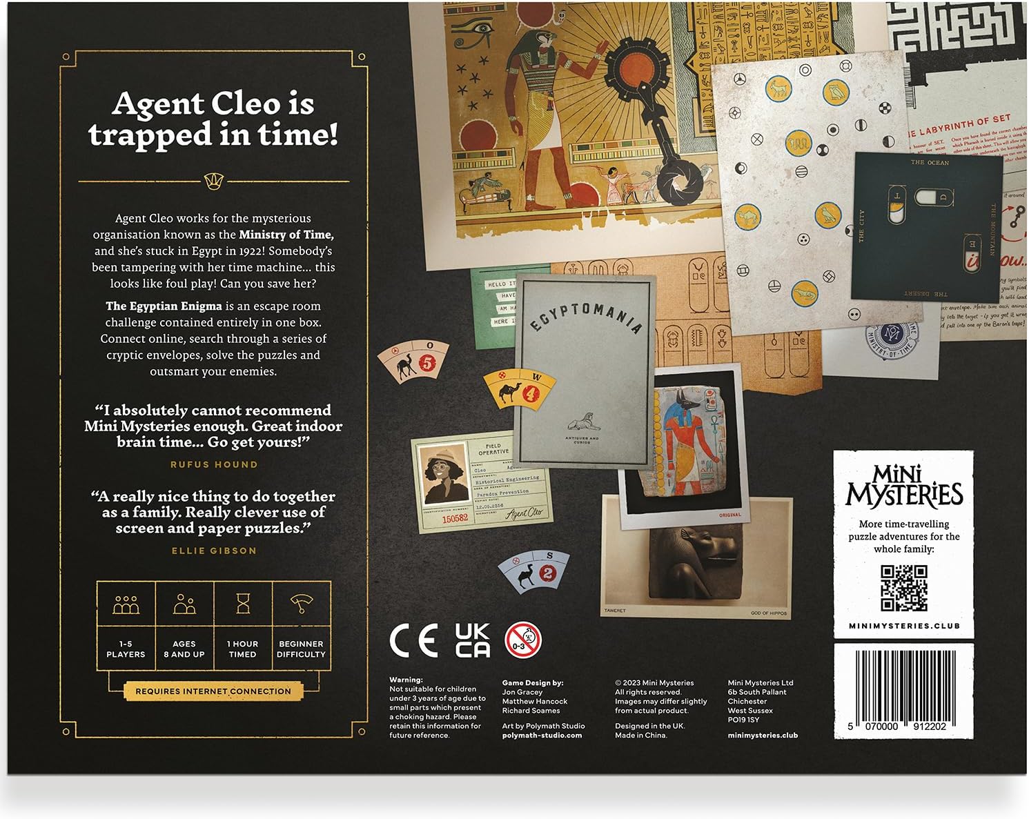 Mini Mysteries The Egyptian Enigma Immersive Historical Puzzle Game. Perfect for Family Game Night, Solo Players or Party Groups. Escape Room with Online Play. 1 to 5 Players, Ages 8+