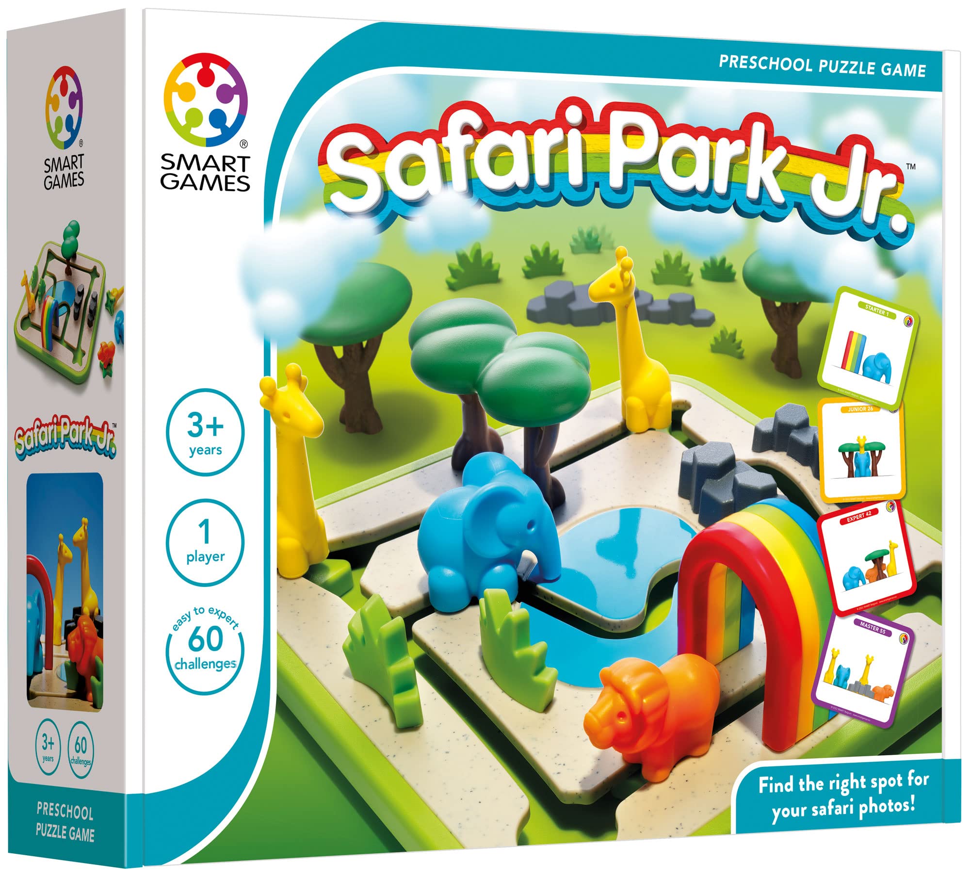 SmartGames - Safari Park Jr, Preschool Puzzle Game with 60 Challenges, 3+ Years