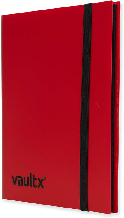 Vault X 9-Pocket Binder with Strap Enclosure for Trading Card Game Organise, Store and Protect in Folder - 360 Side Loading Pocket Binder for TCG, CCG (Red
