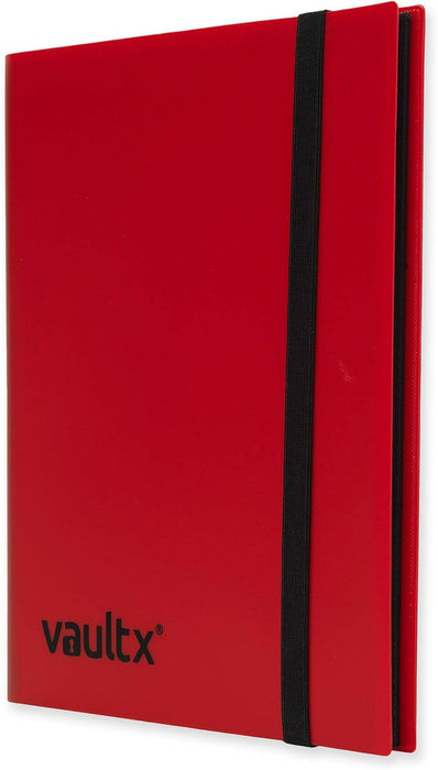 Vault X 9-Pocket Binder with Strap Enclosure for Trading Card Game Organise, Store and Protect in Folder - 360 Side Loading Pocket Binder for TCG, CCG (Red