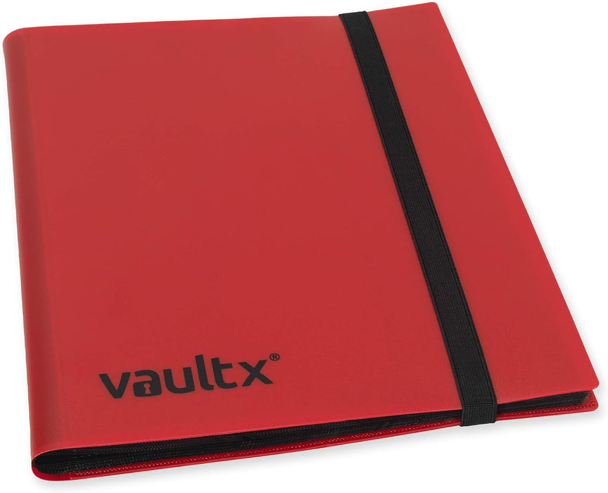 Vault X 9-Pocket Binder with Strap Enclosure for Trading Card Game Organise, Store and Protect in Folder - 360 Side Loading Pocket Binder for TCG, CCG (Red