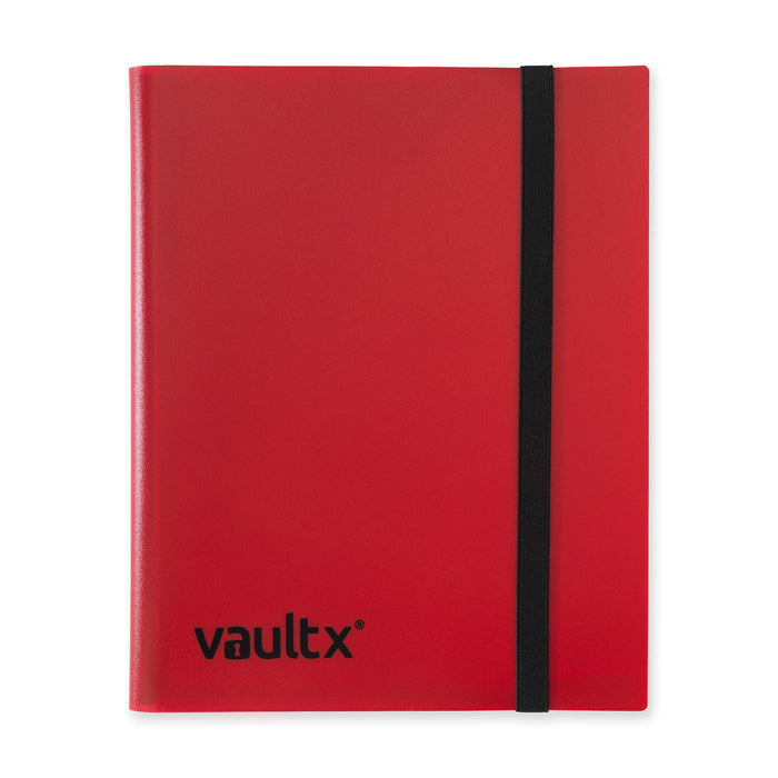 Vault X 9-Pocket Binder with Strap Enclosure for Trading Card Game Organise, Store and Protect in Folder - 360 Side Loading Pocket Binder for TCG, CCG (Red