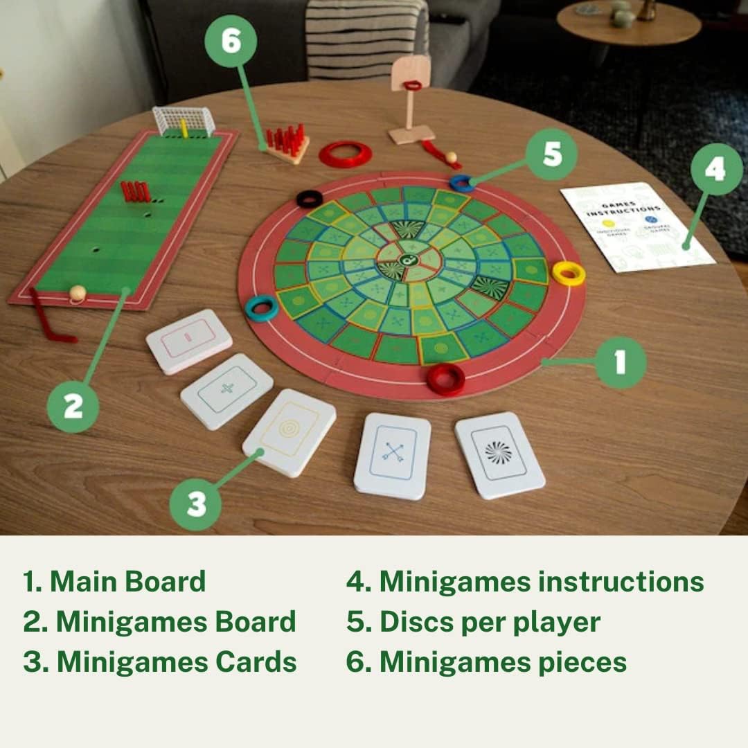OLYMPLAKKS | Multisport Board Game | From 7 to 99 Years old | 2 to 5 Players | + of 10 sports | 100+ sports events | for Children and Adults | Skill Game | Strategy Game | for the whole Family
