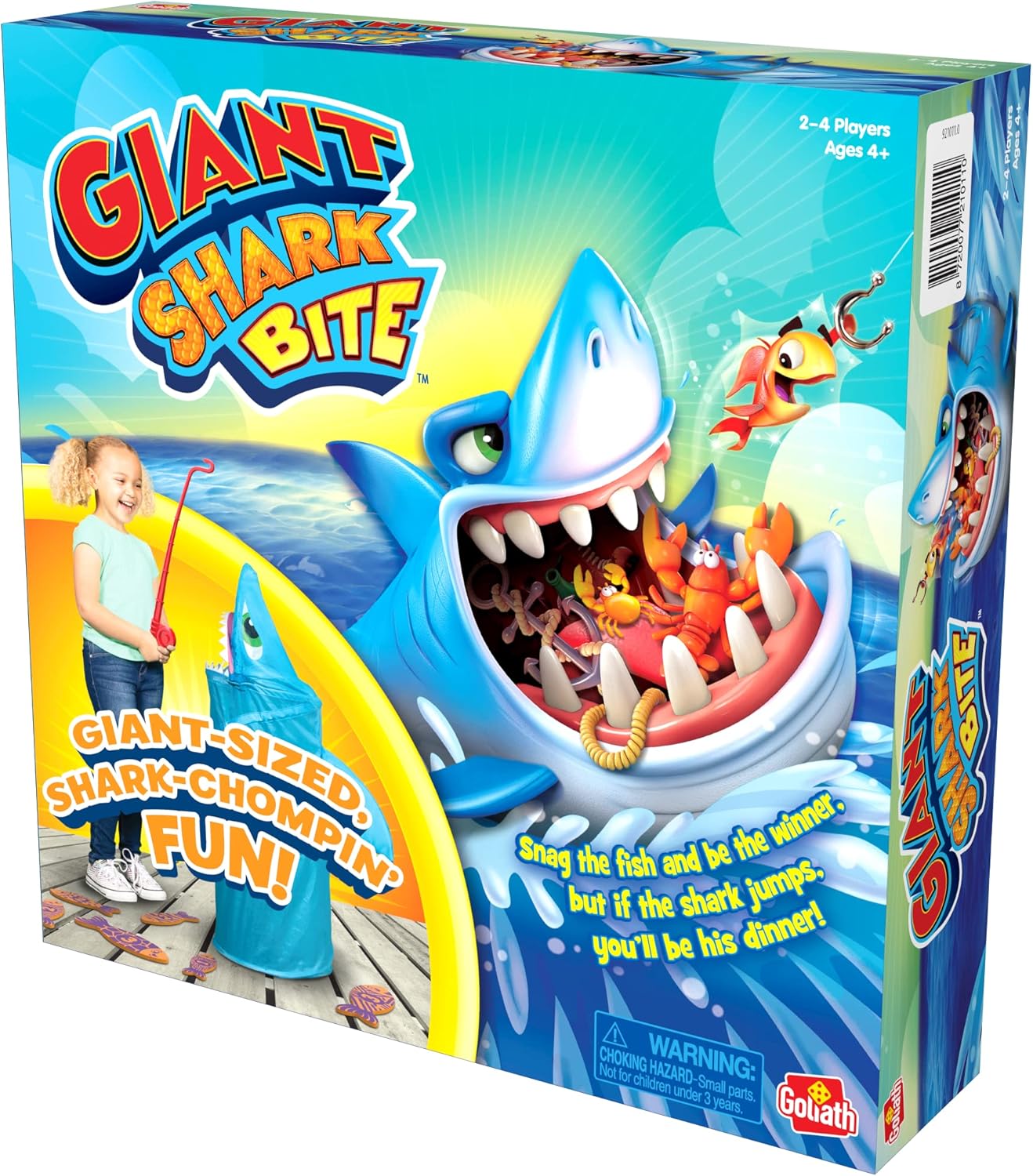 Goliath Games Giant Shark Bite: Snag the Fish and Be The Winner! | Kids Party Action Games | For 2-4 Players | Ages 4+