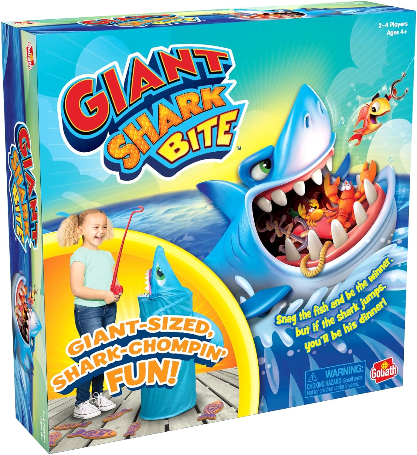 Goliath Games Giant Shark Bite: Snag the Fish and Be The Winner! | Kids Party Action Games | For 2-4 Players | Ages 4+