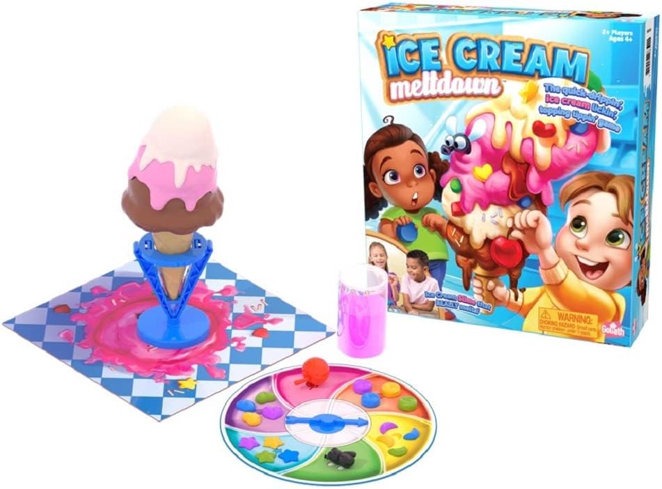 Goliath Ice Cream Meltdown Game - Be First to Get Your Treats on The Ice Cream Cone Before It Melts! Slime Game - Ages 4 and Up, 2+ Players