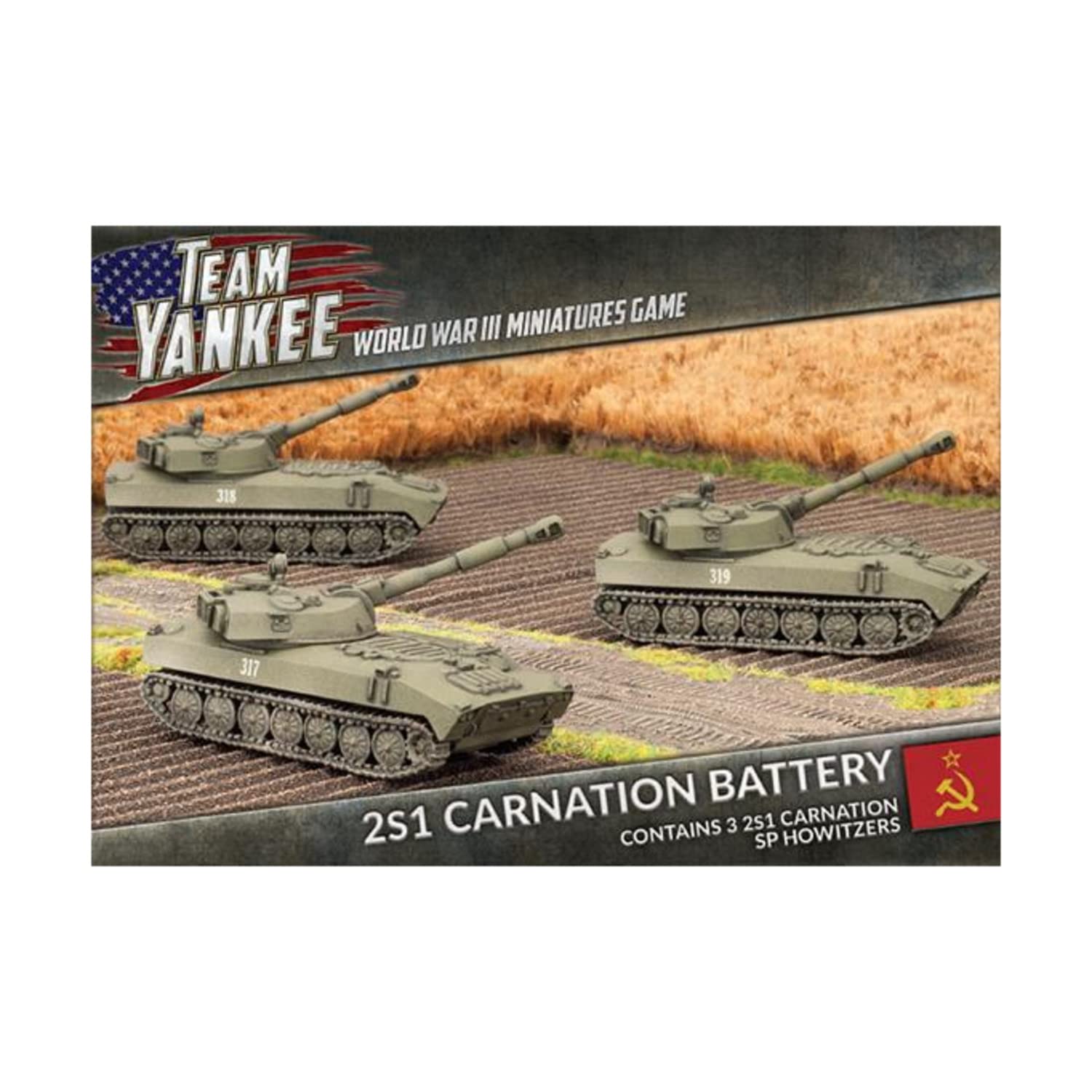 Flames of War Team Yankee Soviet 2S1 Carnation Battery (3 figures, TSBX07)