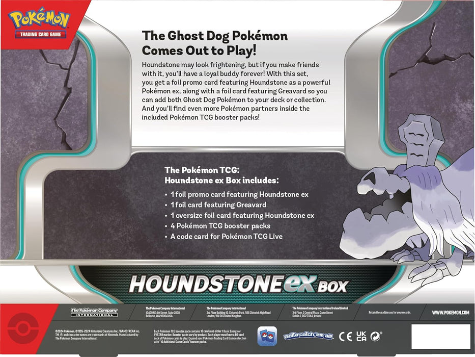 Pokémon TCG: Houndstone ex Box(4 Booster Packs, 2 Foil Cards & 1 Oversize Foil Card