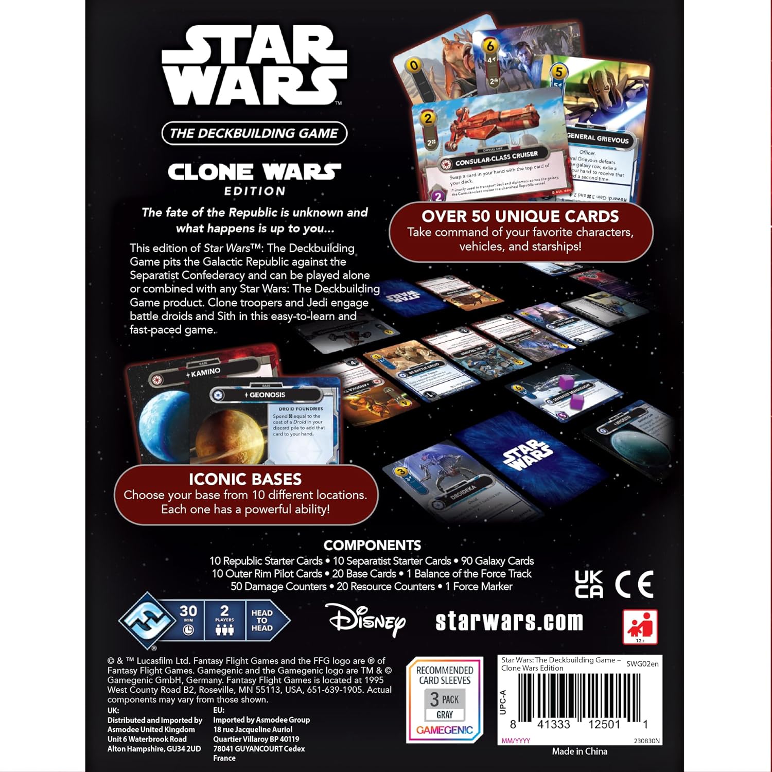Fantasy Flight Games | Star Wars: The Deckbuilding Game - The Clone Wars | Card Game | Ages 12+ | 2 Players | 30 Minutes Playing Time