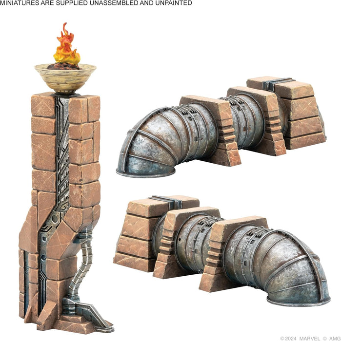 Atomic Mass Games | Marvel Crisis Protocol: Dark Future Terrain Pack | Expansión de Miniaturas | A Partir de 14 Años | para 2 Jugadores | 90 Minutos por Partida | Multilenguaje (Incluye Español