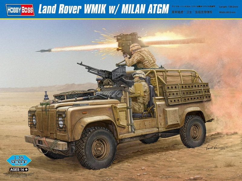 Hobby Boss Land Rover WMIK with Milan ATGM Vehicle Model Building Kit (HY82447