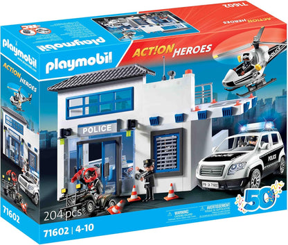 PLAYMOBIL Action Heroes 71602 Politiebureau met voertuigen, groot commandocentrum met politiehelikopter en vele spannende details, actievol speelgoed voor kinderen vanaf 4 jaar