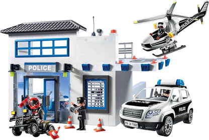 PLAYMOBIL Action Heroes 71602 Politiebureau met voertuigen, groot commandocentrum met politiehelikopter en vele spannende details, actievol speelgoed voor kinderen vanaf 4 jaar