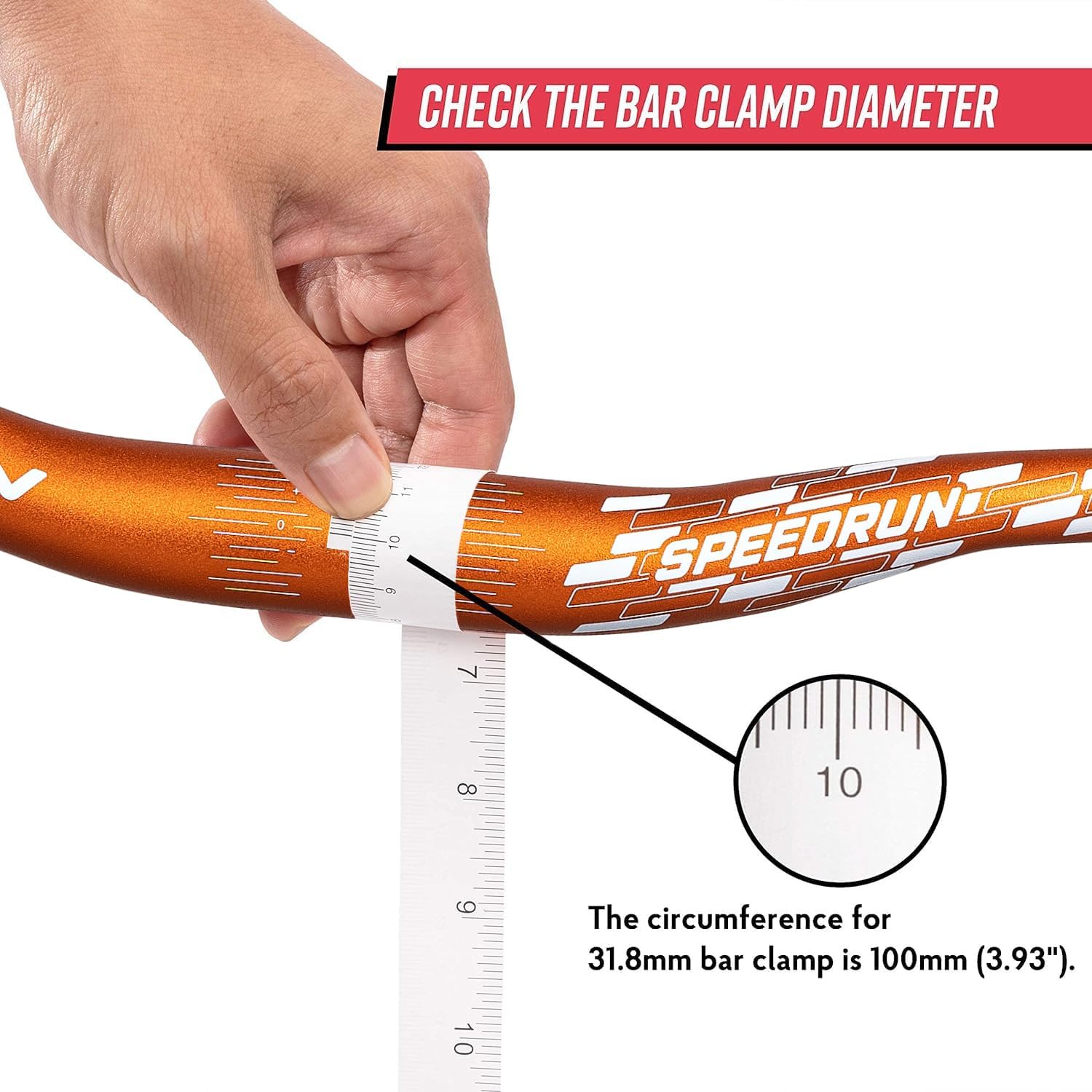 Funn Speedrun Junior Mountain Bike Handlebar with Bar Clamp 31.8mm and Width 680mm, Fits for 19mm inner diameter bike grips, Ideal Choice for Youth, Kids and Young Riders
