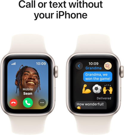 Apple Watch Se (Gps + Cellular) - 2Nd Generation - 40 Mm - Starlight Aluminium - Smart Watch With Sport Band - Fluoroela