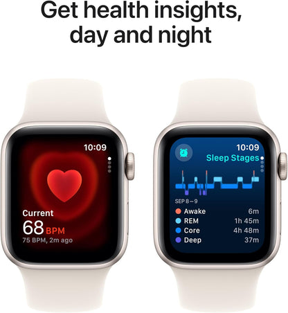 Apple Watch Se (Gps + Cellular) - 2Nd Generation - 40 Mm - Starlight Aluminium - Smart Watch With Sport Band - Fluoroela