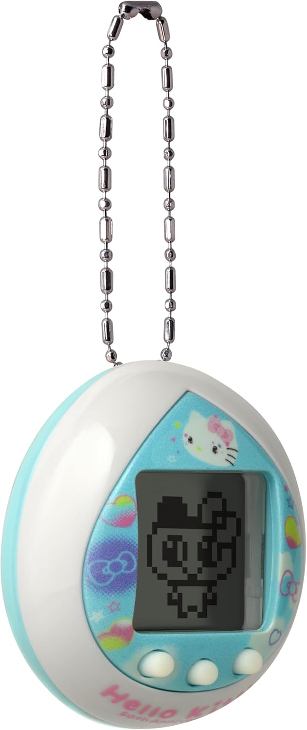 TAMAGOTCHI Nano Hello Kitty 50th Anniversary Blue Shell | 4cm Blue Hello Kitty Virtual Pet Handheld Games Machine | Raise An Electronic Cyber Pet With Hello Kitty's Help With This Sanrio Toy
