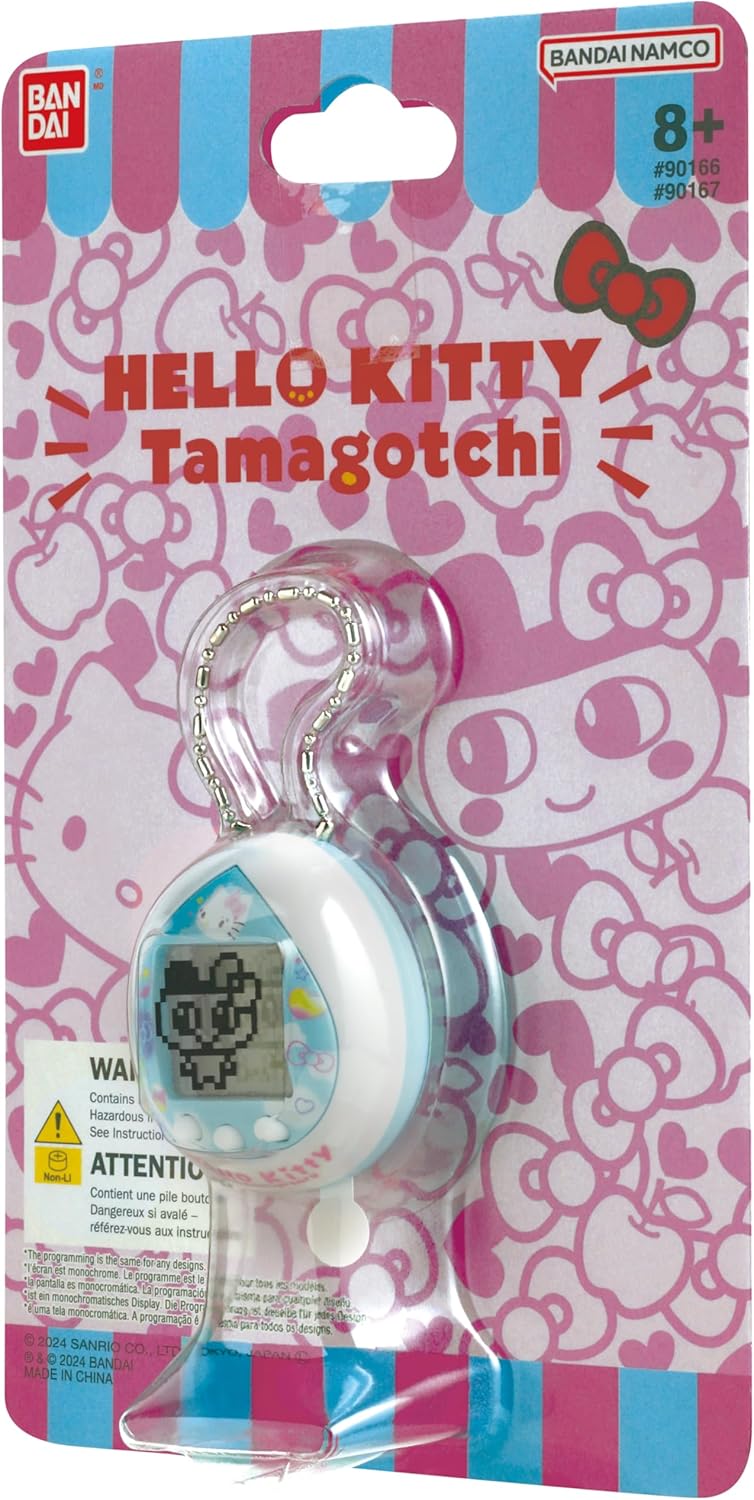 TAMAGOTCHI Nano Hello Kitty 50th Anniversary Blue Shell | 4cm Blue Hello Kitty Virtual Pet Handheld Games Machine | Raise An Electronic Cyber Pet With Hello Kitty's Help With This Sanrio Toy