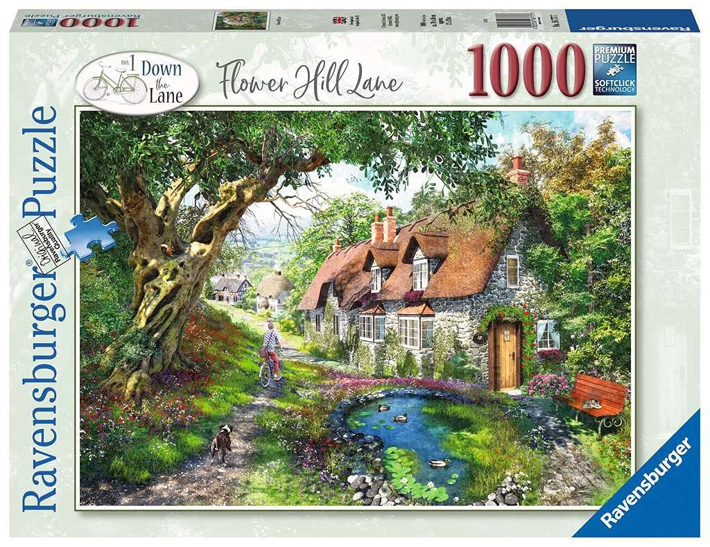 Ravensburger 12000131 Down The No.1 Flower Hill Lane Puzzle, 1000 Teile, für Erwachsene und Kinder ab 12 Jahren, Mehrfarbig, Einheitsgröße