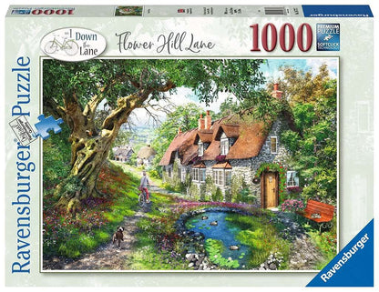 Ravensburger 12000131 Down The No.1 Flower Hill Lane Puzzle, 1000 Teile, für Erwachsene und Kinder ab 12 Jahren, Mehrfarbig, Einheitsgröße