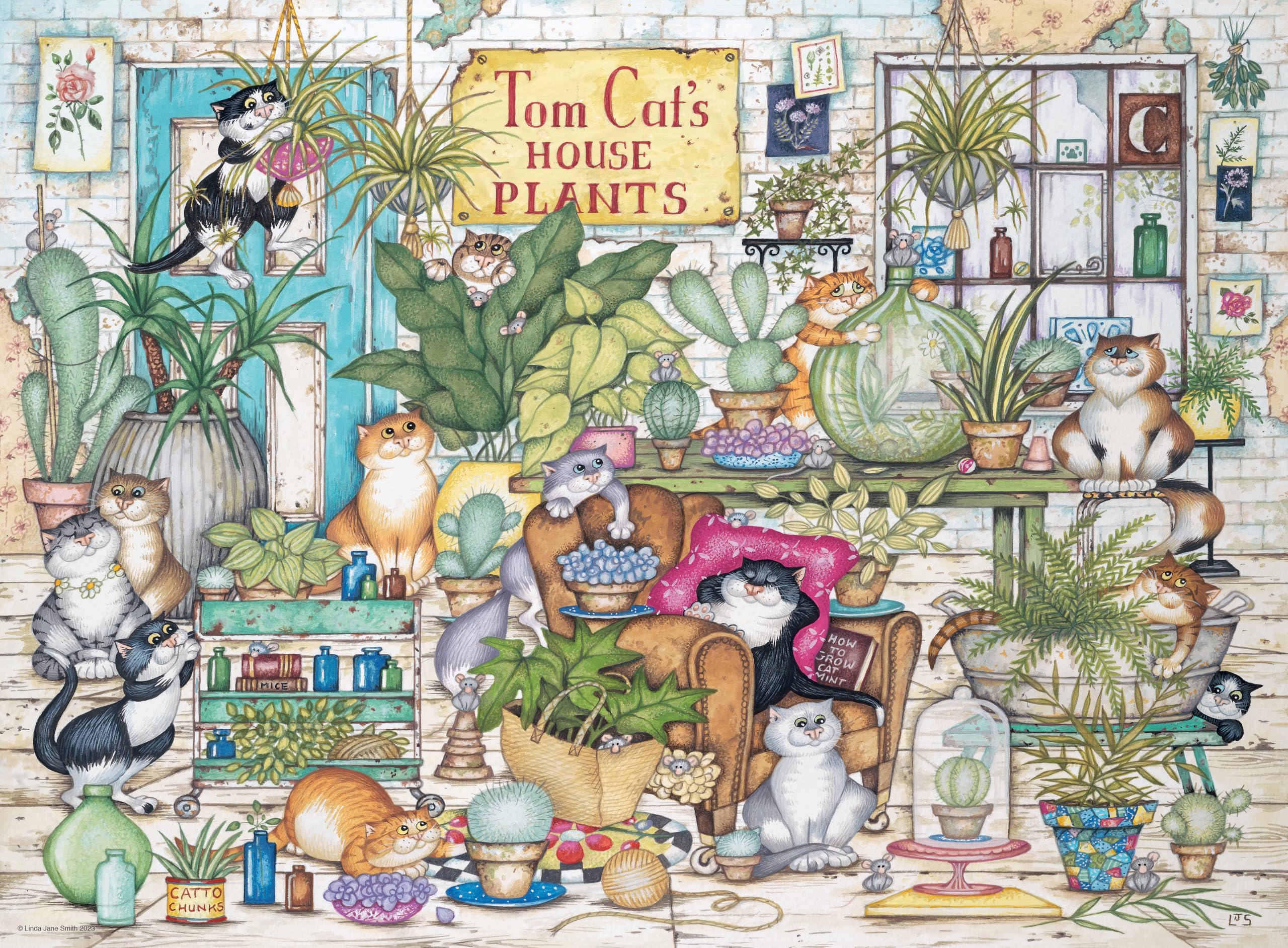 Ravensburger - Puzzle für Erwachsene – Puzzle 500 Teile – Tom Cat's House Plants – Erwachsene und Kinder ab 12 Jahren – Premium-Puzzle – Katzen-Illustration – Tiere – 12000695