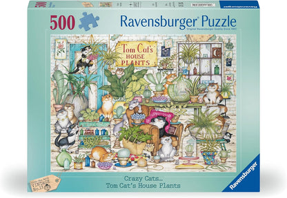 Ravensburger - Puzzle für Erwachsene – Puzzle 500 Teile – Tom Cat's House Plants – Erwachsene und Kinder ab 12 Jahren – Premium-Puzzle – Katzen-Illustration – Tiere – 12000695