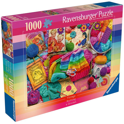 Ravensburger Vintage Knitting & Crochet 1000 Piece Jigsaw Puzzles for Adults and Kids Age 12 Years Up New Design