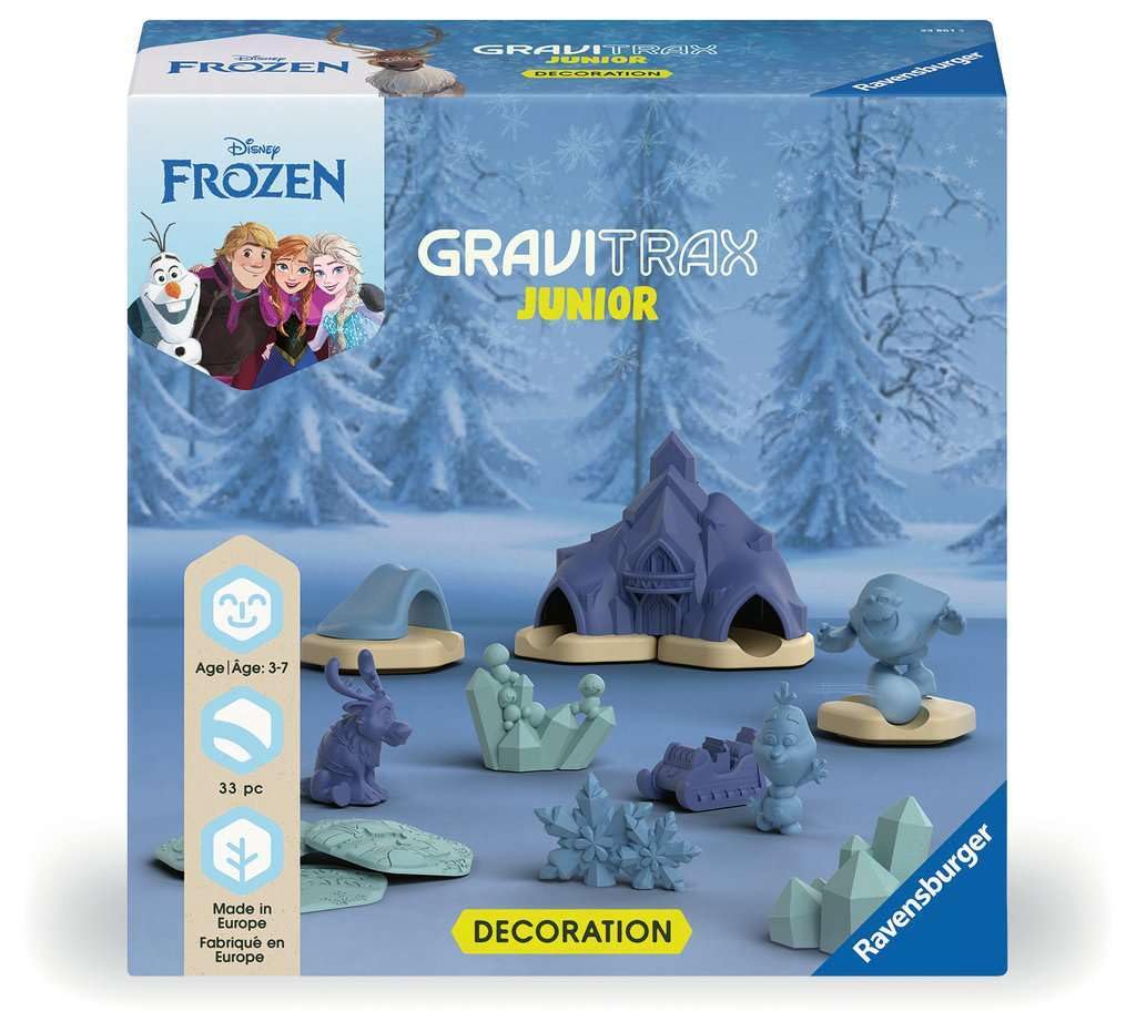 Ravensburger 23861 GraviTrax Junior Extension Disney Frozen, Marble Run for Children from 3 Years, with Toy Figures from the World of Frozen, Toy from 3 Years, White, Blue