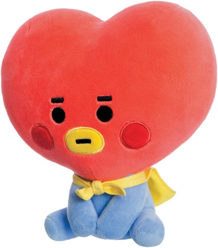 Aurora, 61474, BT21 Official Merchandise, Baby TATA Sitting Doll 8In, Soft Toy, Blue and Red