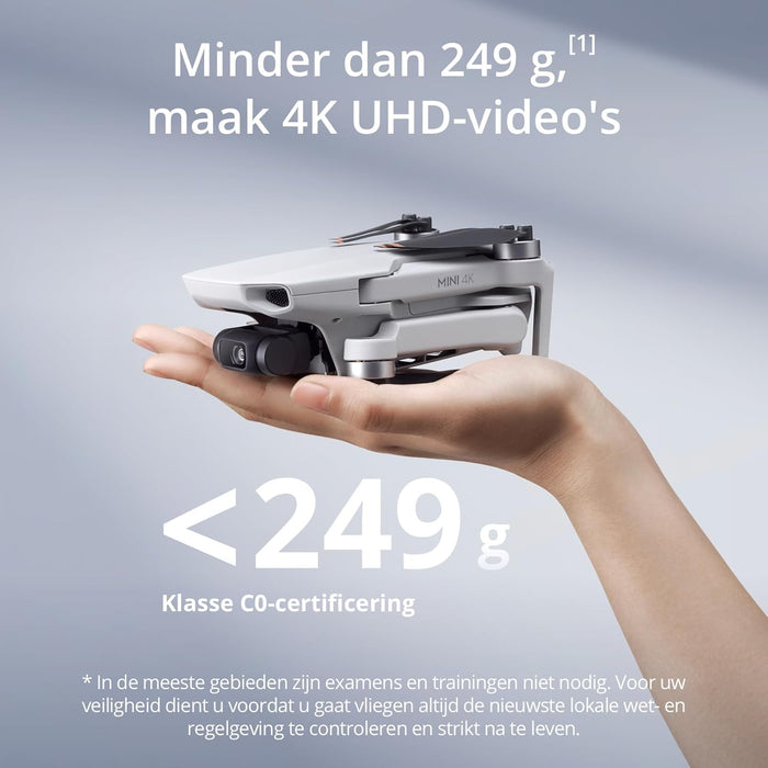 DJI Mini 4K, Drone with 4K UHD Camera for Adults, Under 249 g, 3-Axis Gimbal Stabilization, 10km Video Transmission, Auto Return, Wind Resistance, 31-Min Max Flight Time, Intelligent Flight