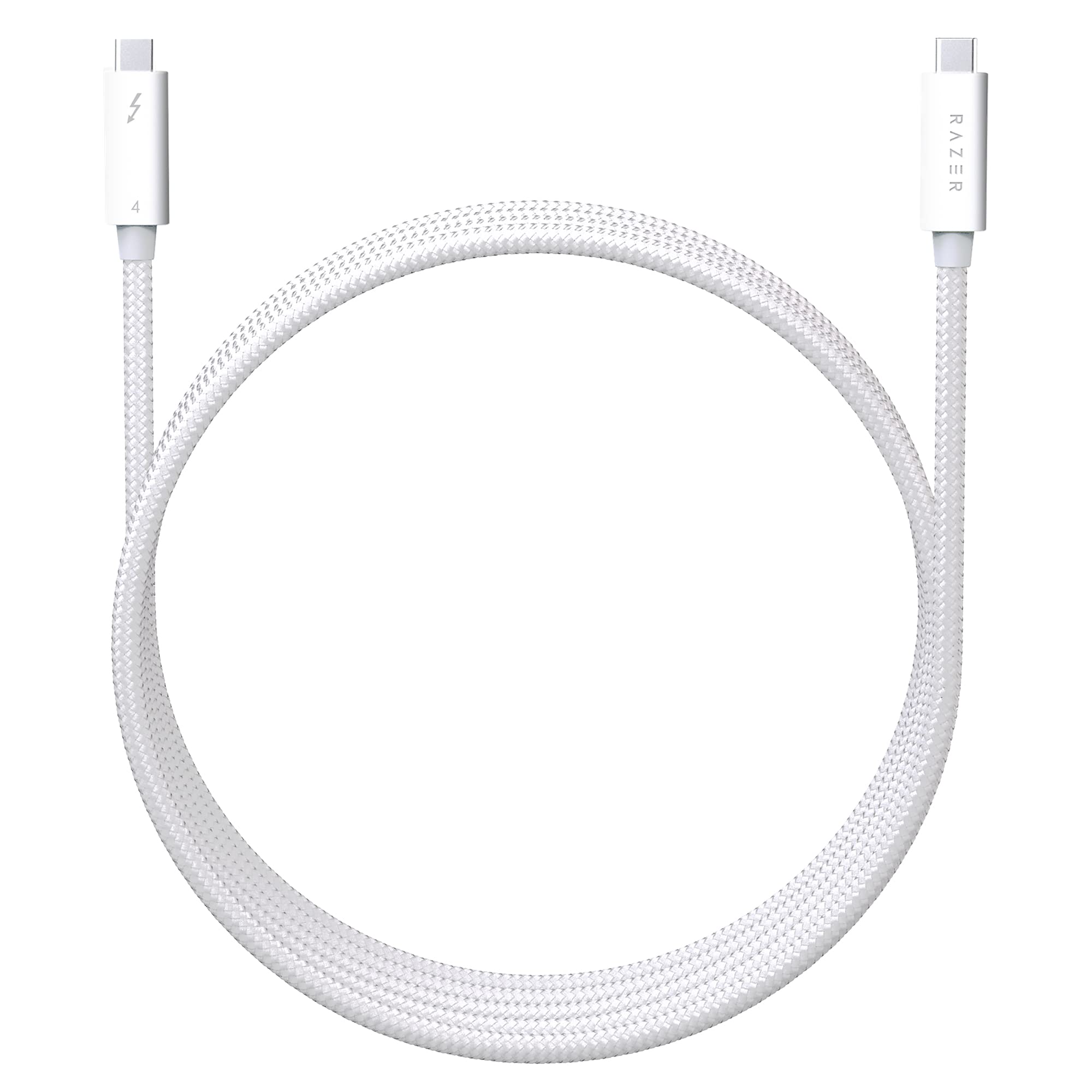 Razer Thunderbolt 4 Cable - Thunderbolt 4 Cable (Up to 40 Gigabits per second, up to 8K Resolutions, up to 100W Charging, Ultimate Compatibility) White | 2M