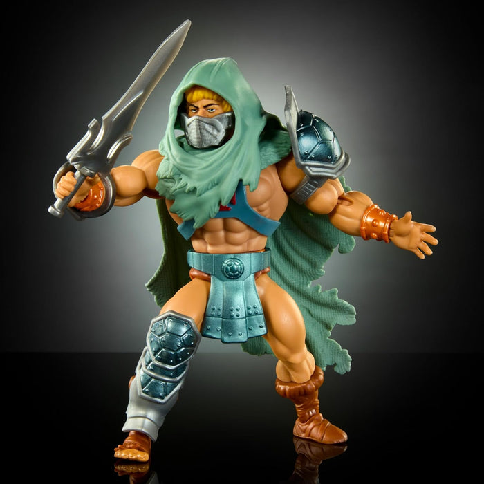 Masters of the Universe Origins Turtles of Grayskull Stealth Ninja He-Man Posable Action Figure Toy, Teenage Mutant Ninja & MOTU Crossover, HTH18