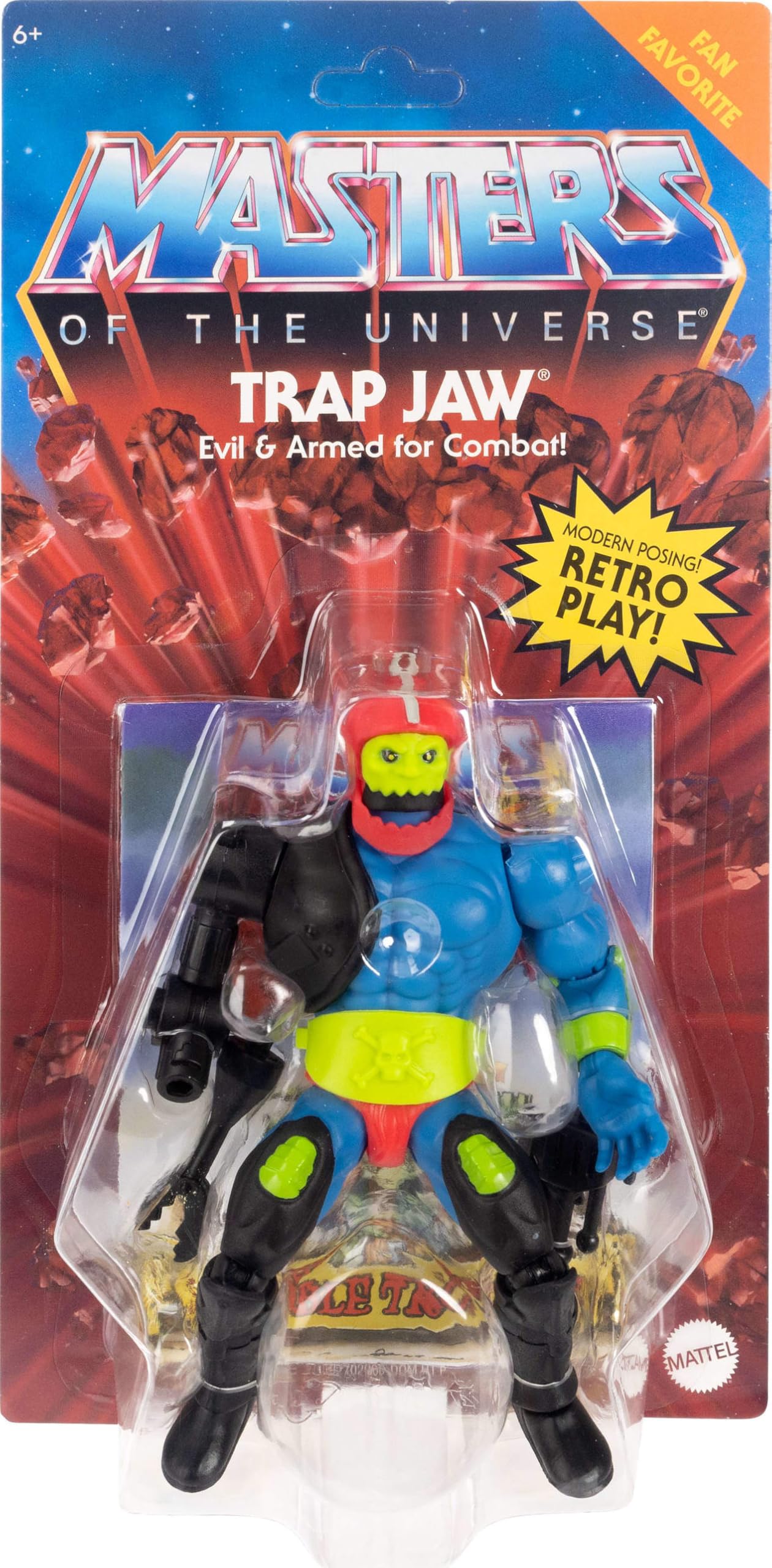 Masters of the Universe Origins Action Figure Trap Jaw Collectible, 5.5 Inch MOTU Popular Villain Toy with 16 Posable Joints & Accessories, HYD41